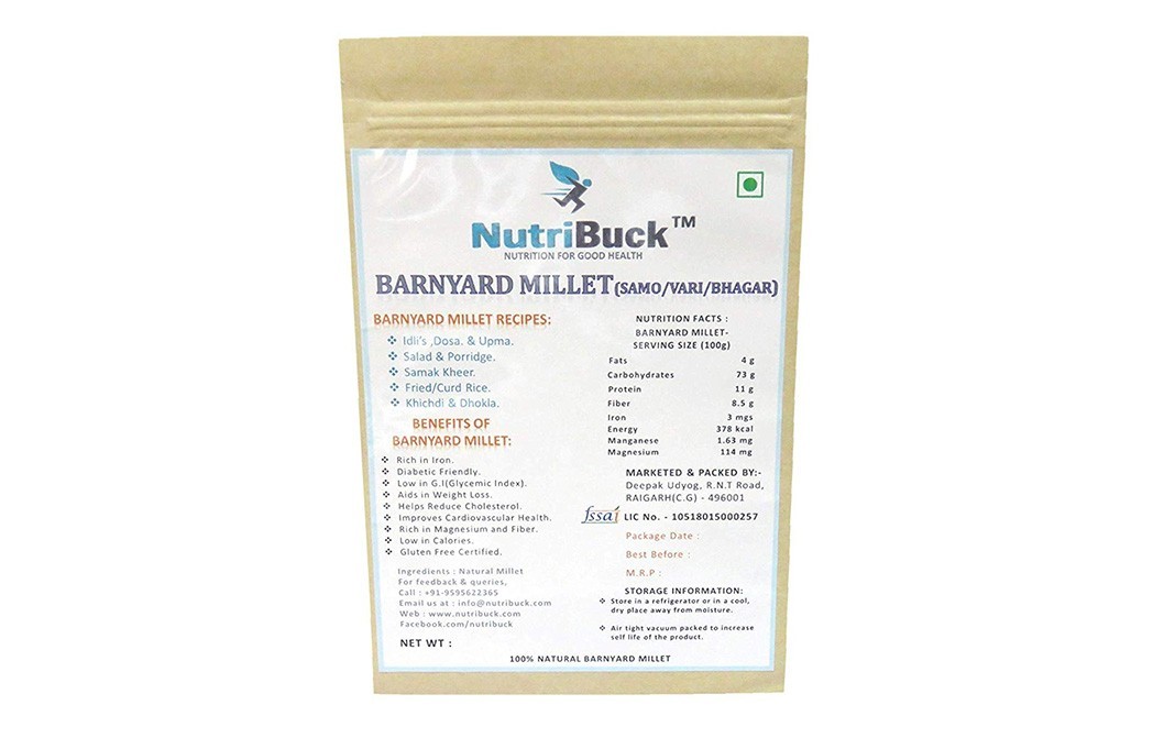 NutriBuck Barnyard Millet (Samo/Vari/Bhagar)    Pack  500 grams